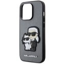 Karl Lagerfeld KLHCP14LSANKCPG iPhone 14Pro 6.1" hardcase srebrny/silver Saffiano Karl & Choupette