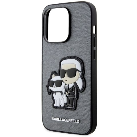 Karl Lagerfeld KLHCP14LSANKCPG iPhone 14Pro 6.1" hardcase srebrny/silver Saffiano Karl & Choupette