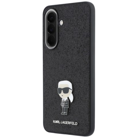 Etui Karl Lagerfeld Fixed Glitter Ikonik Logo Metal Pin do Samsung Galaxy A57 5G czarny