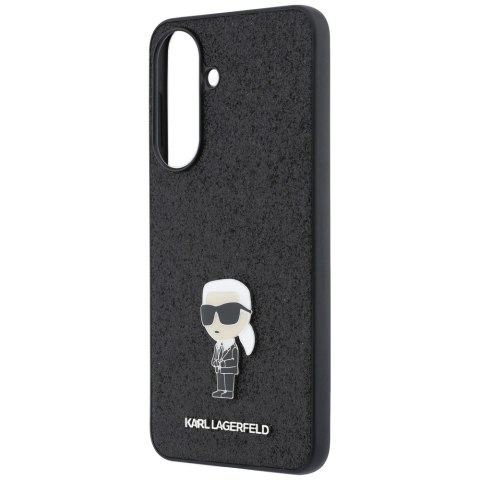 Etui Karl Lagerfeld Fixed Glitter Ikonik Logo Metal Pin do Samsung Galaxy A57 5G czarny