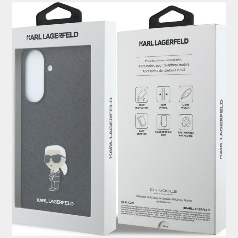 Etui Karl Lagerfeld Fixed Glitter Ikonik Logo Metal Pin do Samsung Galaxy A57 5G czarny