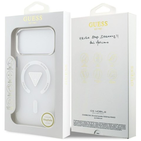 Etui Guess IML Gradient Triangle Logo MagSafe do iPhone 17 Pro Max przezroczysty