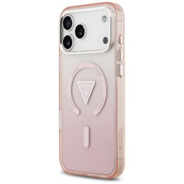 Etui Guess IML Gradient Triangle Logo MagSafe do iPhone 17 Pro Max różowy