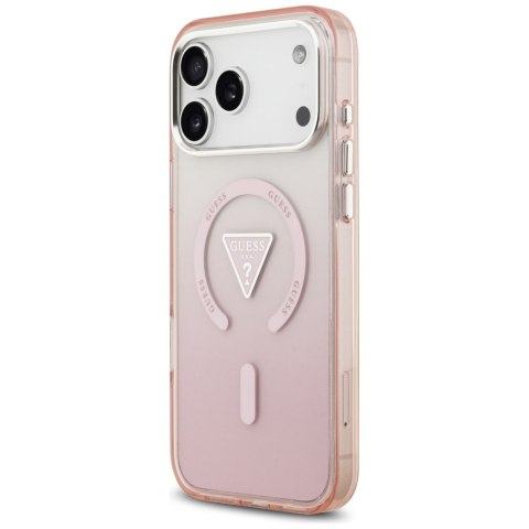 Etui Guess IML Gradient Triangle Logo MagSafe do iPhone 17 Pro Max różowy