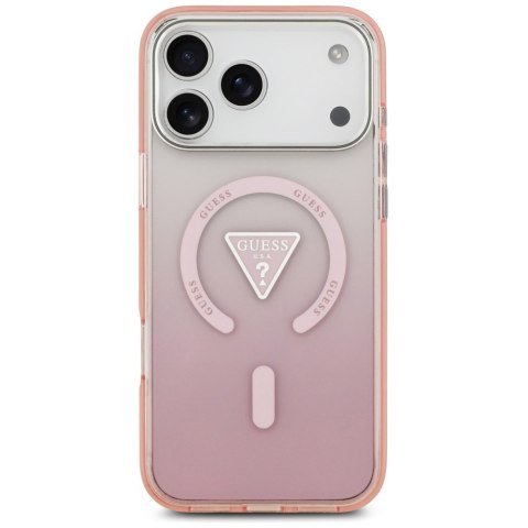 Etui Guess IML Gradient Triangle Logo MagSafe do iPhone 17 Pro Max różowy