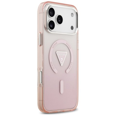 Etui Guess IML Gradient Triangle Logo MagSafe do iPhone 17 Pro Max różowy