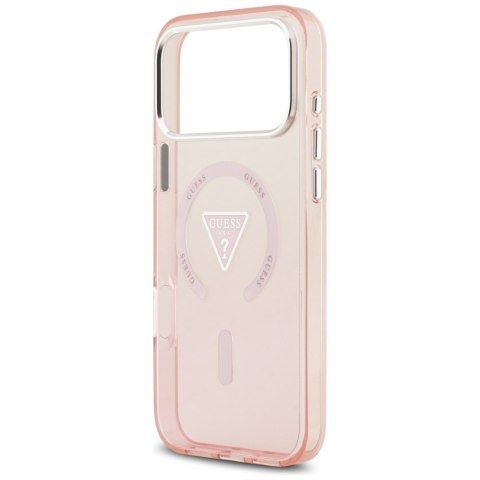 Etui Guess IML Gradient Triangle Logo MagSafe do iPhone 17 Pro Max różowy