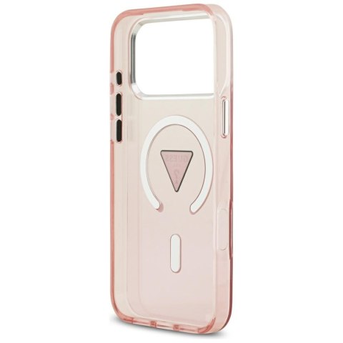 Etui Guess IML Gradient Triangle Logo MagSafe do iPhone 17 Pro Max różowy