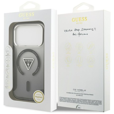 Etui Guess IML Gradient Triangle Logo MagSafe do iPhone 17 Pro czarny