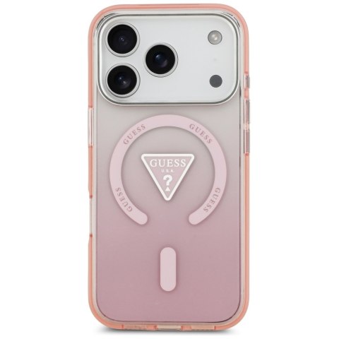 Etui Guess IML Gradient Triangle Logo MagSafe do iPhone 17 Pro różowy