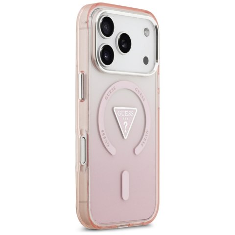 Etui Guess IML Gradient Triangle Logo MagSafe do iPhone 17 Pro różowy