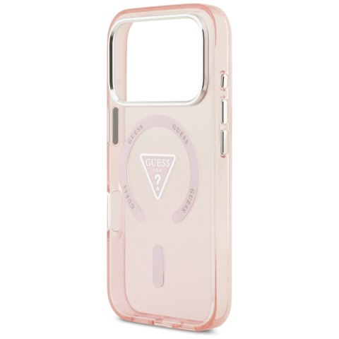 Etui Guess IML Gradient Triangle Logo MagSafe do iPhone 17 Pro różowy