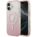 Etui Guess IML Gradient Triangle Logo MagSafe do iPhone 17 różowy