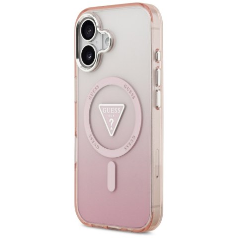 Etui Guess IML Gradient Triangle Logo MagSafe do iPhone 17 różowy