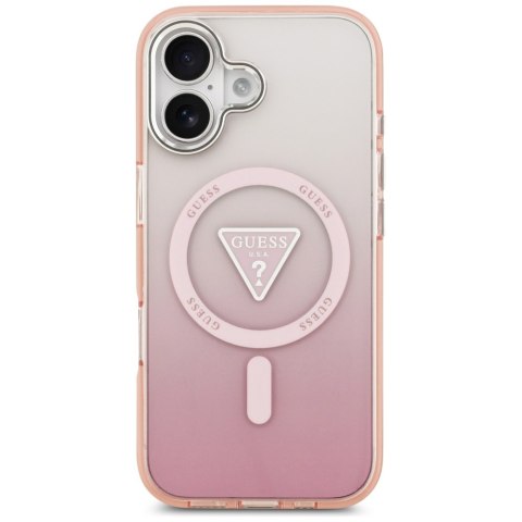 Etui Guess IML Gradient Triangle Logo MagSafe do iPhone 17 różowy