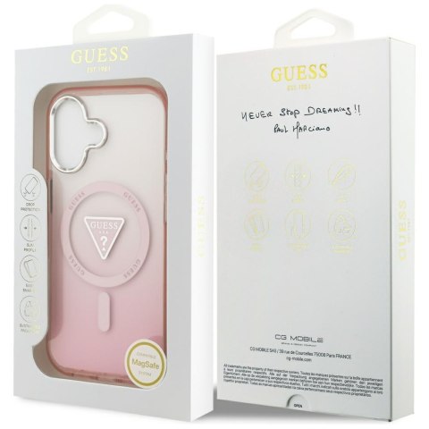 Etui Guess IML Gradient Triangle Logo MagSafe do iPhone 17 różowy