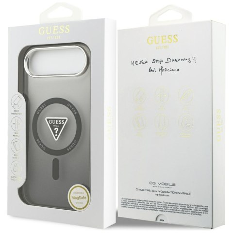 Etui Guess IML Gradient Triangle Logo MagSafe do iPhone Air czarny