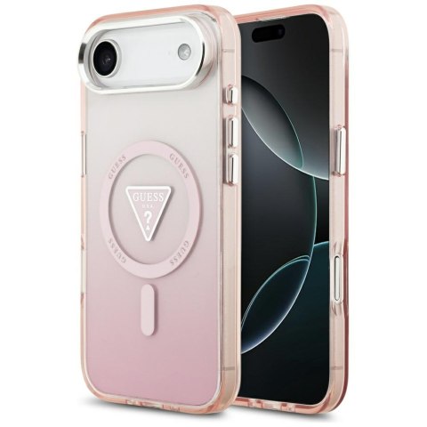 Etui Guess IML Gradient Triangle Logo MagSafe do iPhone Air różowy