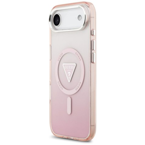 Etui Guess IML Gradient Triangle Logo MagSafe do iPhone Air różowy
