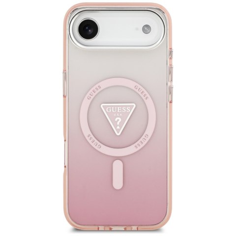 Etui Guess IML Gradient Triangle Logo MagSafe do iPhone Air różowy