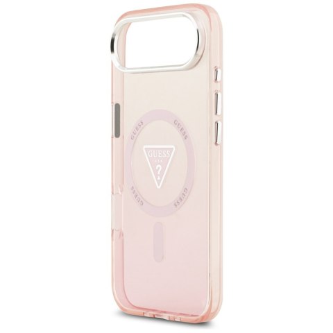 Etui Guess IML Gradient Triangle Logo MagSafe do iPhone Air różowy