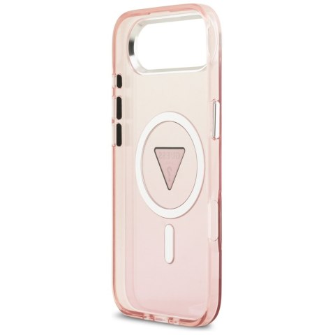 Etui Guess IML Gradient Triangle Logo MagSafe do iPhone Air różowy