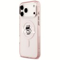 Etui Karl Lagerfeld IML Choupette Sketch Logo MagSafe do iPhone 17 Pro Max różowy