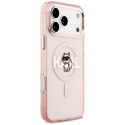 Etui Karl Lagerfeld IML Choupette Sketch Logo MagSafe do iPhone 17 Pro Max różowy