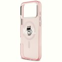 Etui Karl Lagerfeld IML Choupette Sketch Logo MagSafe do iPhone 17 Pro Max różowy