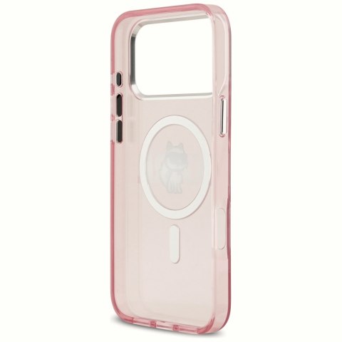 Etui Karl Lagerfeld IML Choupette Sketch Logo MagSafe do iPhone 17 Pro Max różowy