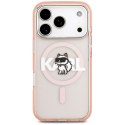 Etui Karl Lagerfeld IML Choupette Sketch Logo MagSafe do iPhone 17 Pro różowy