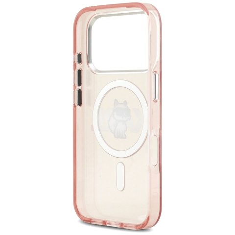 Etui Karl Lagerfeld IML Choupette Sketch Logo MagSafe do iPhone 17 Pro różowy