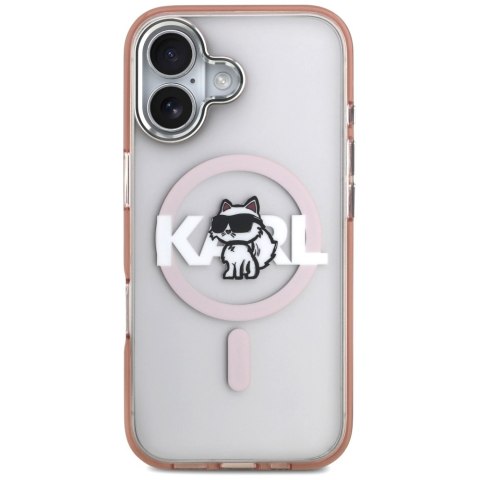 Etui Karl Lagerfeld IML Choupette Sketch Logo MagSafe do iPhone 17 różowy