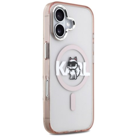Etui Karl Lagerfeld IML Choupette Sketch Logo MagSafe do iPhone 17 różowy
