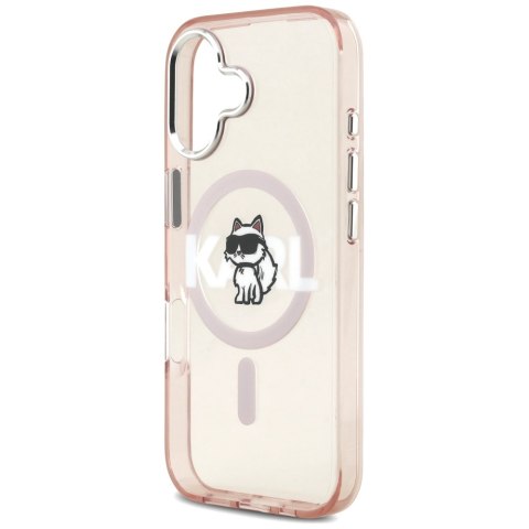 Etui Karl Lagerfeld IML Choupette Sketch Logo MagSafe do iPhone 17 różowy