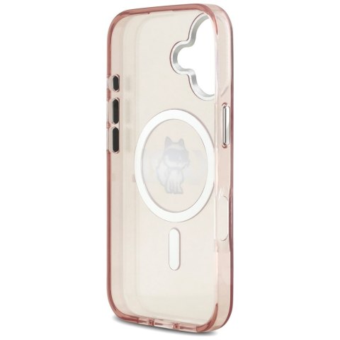 Etui Karl Lagerfeld IML Choupette Sketch Logo MagSafe do iPhone 17 różowy