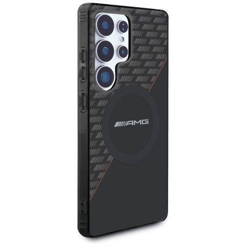 Etui AMG Double Layer Rhombs MagSafe do Samsung Galaxy S25 Ultra czarno-czerwony