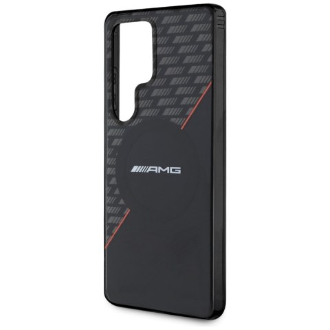 Etui AMG Double Layer Rhombs MagSafe do Samsung Galaxy S25 Ultra czarno-czerwony