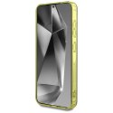Etui Guess 4G Glitter Triangle Buttons MagSafe do Samsung Galaxy S25 brązowy