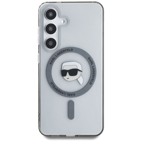 Etui Karl Lagerfeld Button Karl Head Printed Logo MagSafe do Samsung Galaxy S25 czarny