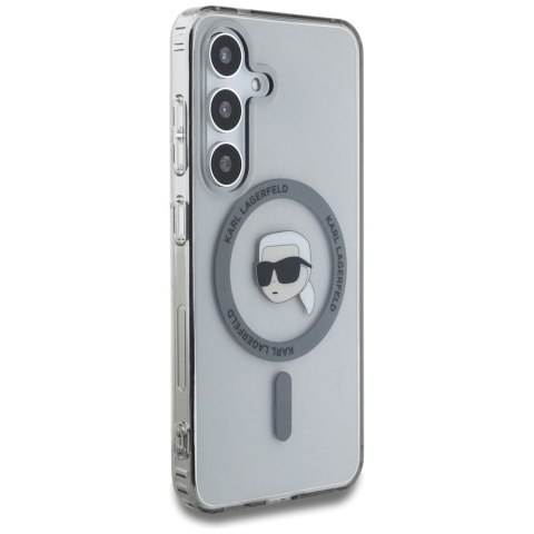 Etui Karl Lagerfeld Button Karl Head Printed Logo MagSafe do Samsung Galaxy S25 czarny