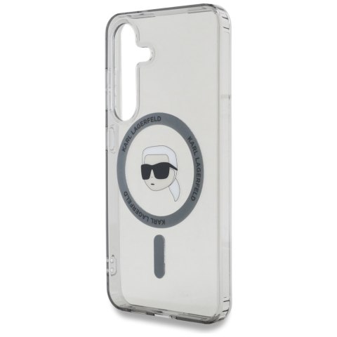 Etui Karl Lagerfeld Button Karl Head Printed Logo MagSafe do Samsung Galaxy S25 czarny