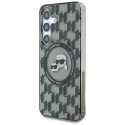 Etui Karl Lagerfeld Button Karl&Choupette Heads On KL Pattern MagSafe do Samsung Galaxy S25 czarny