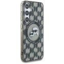 Etui Karl Lagerfeld Button Karl&Choupette Heads On KL Pattern MagSafe do Samsung Galaxy S25 czarny