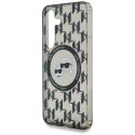 Etui Karl Lagerfeld Button Karl&Choupette Heads On KL Pattern MagSafe do Samsung Galaxy S25 czarny
