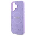 Guess GUHMP16SPSAPSMEU iPhone 16 6.1" fioletowy/purple hardcase Saffiano Peony Classic Logo MagSafe