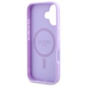 Guess GUHMP16SPSAPSMEU iPhone 16 6.1" fioletowy/purple hardcase Saffiano Peony Classic Logo MagSafe