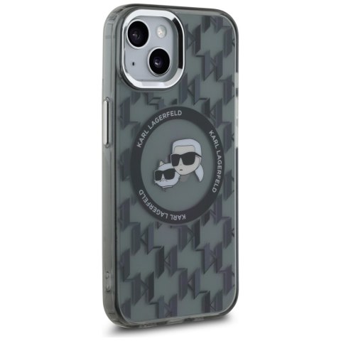 Karl Lagerfeld KLHMP15MHMCKMHK iPhone 15 Plus 6.7" czarny/black IML Monogram Karl&Choupette Head MagSafe