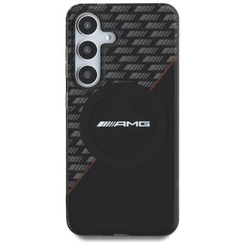 Etui AMG Double Layer Rhombs MagSafe do Samsung Galaxy S25 czarno-czerwony