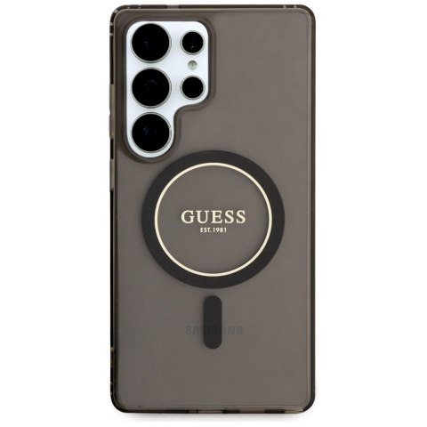 Etui Guess Glitter Circle Classic Logo MagSafe do Samsung Galaxy S25 Ultra czarny